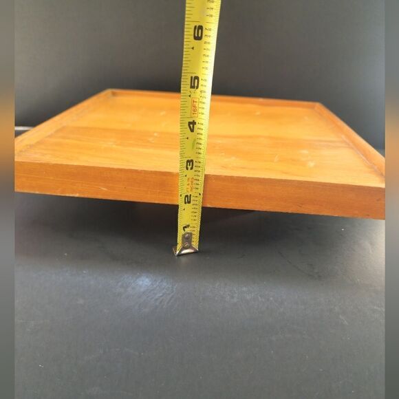 Vintage maple square wood lazy susan - Picture 5 of 9